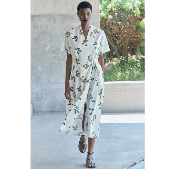 Zara 100% Cotton printed poplin dress ZW collection - Picture 1 of 12